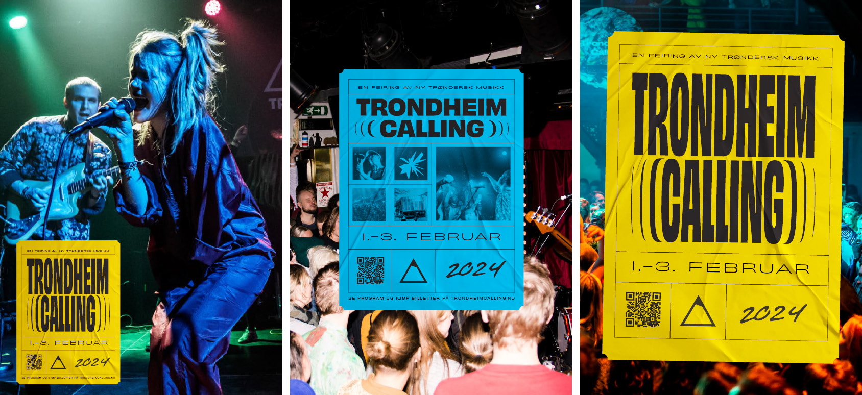 Kampanjeplakater og konsertbilder fra Trondheim Calling 2024