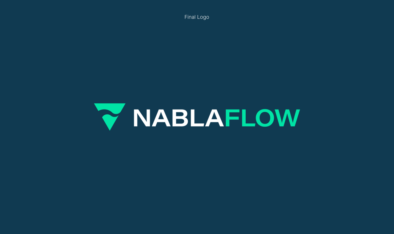 Sluttprodukt Logo NablaFlow, visuell identitet, logodesign, grafisk design branding