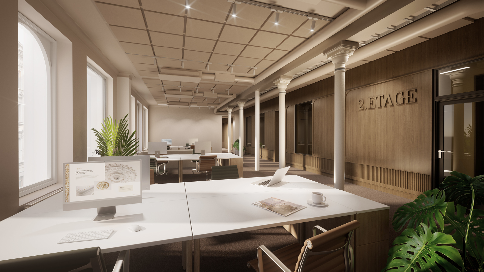 3D-render av interiør